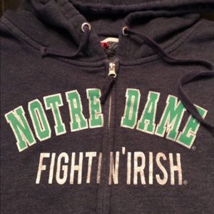 Sequined logo Notre Dame Zip hoodie